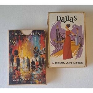 Vintage Delta Airlines Movie Set Playing Cards 2 Sets